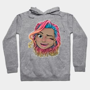 Reva Prisma winking face emoji Hoodie